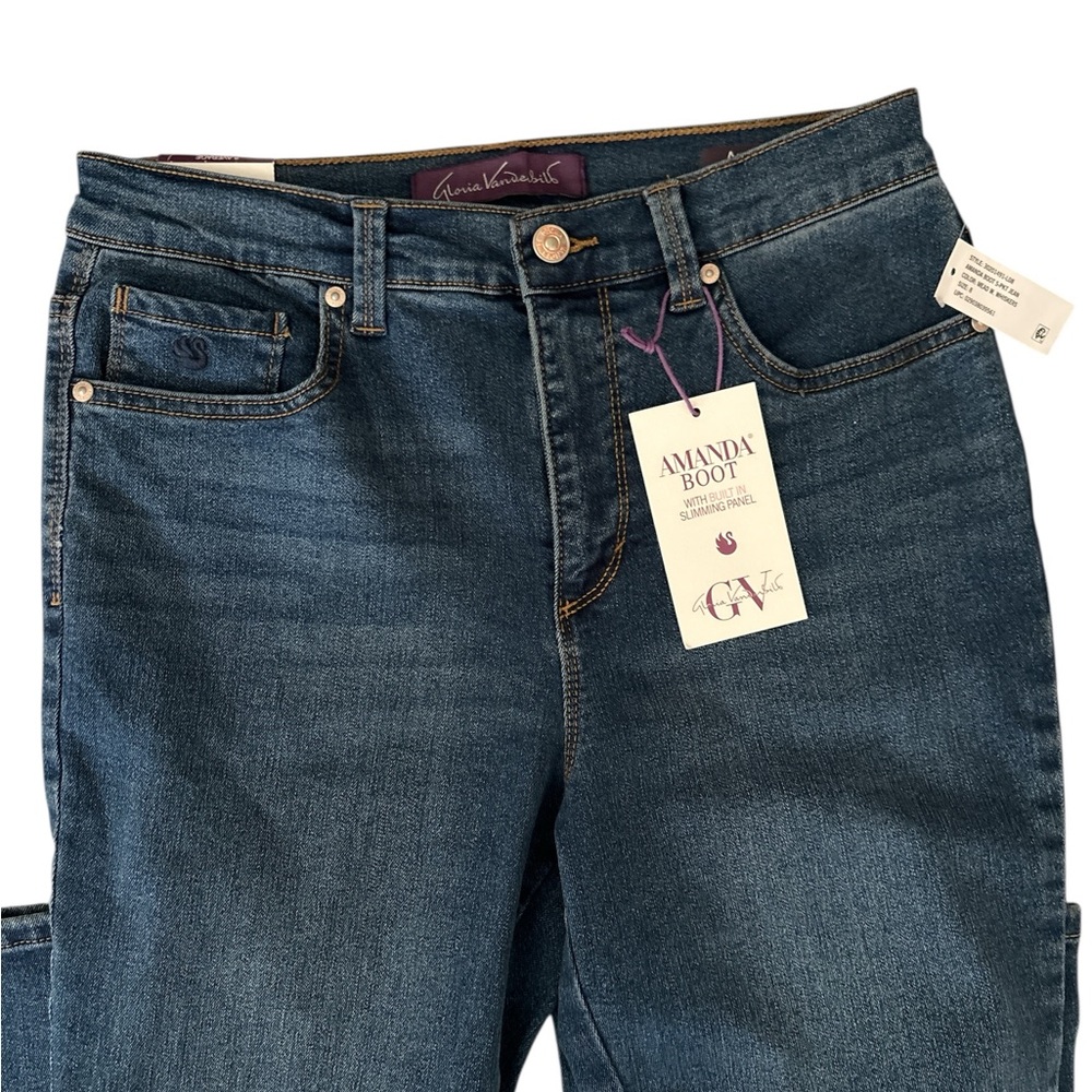 Gloria Vanderbilt Amanda Boot Cut 5-Pocket Jeans with Slimming Panel - Picture 3 of 4